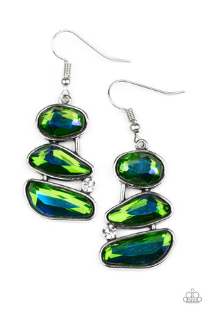 Green opalescent earrings