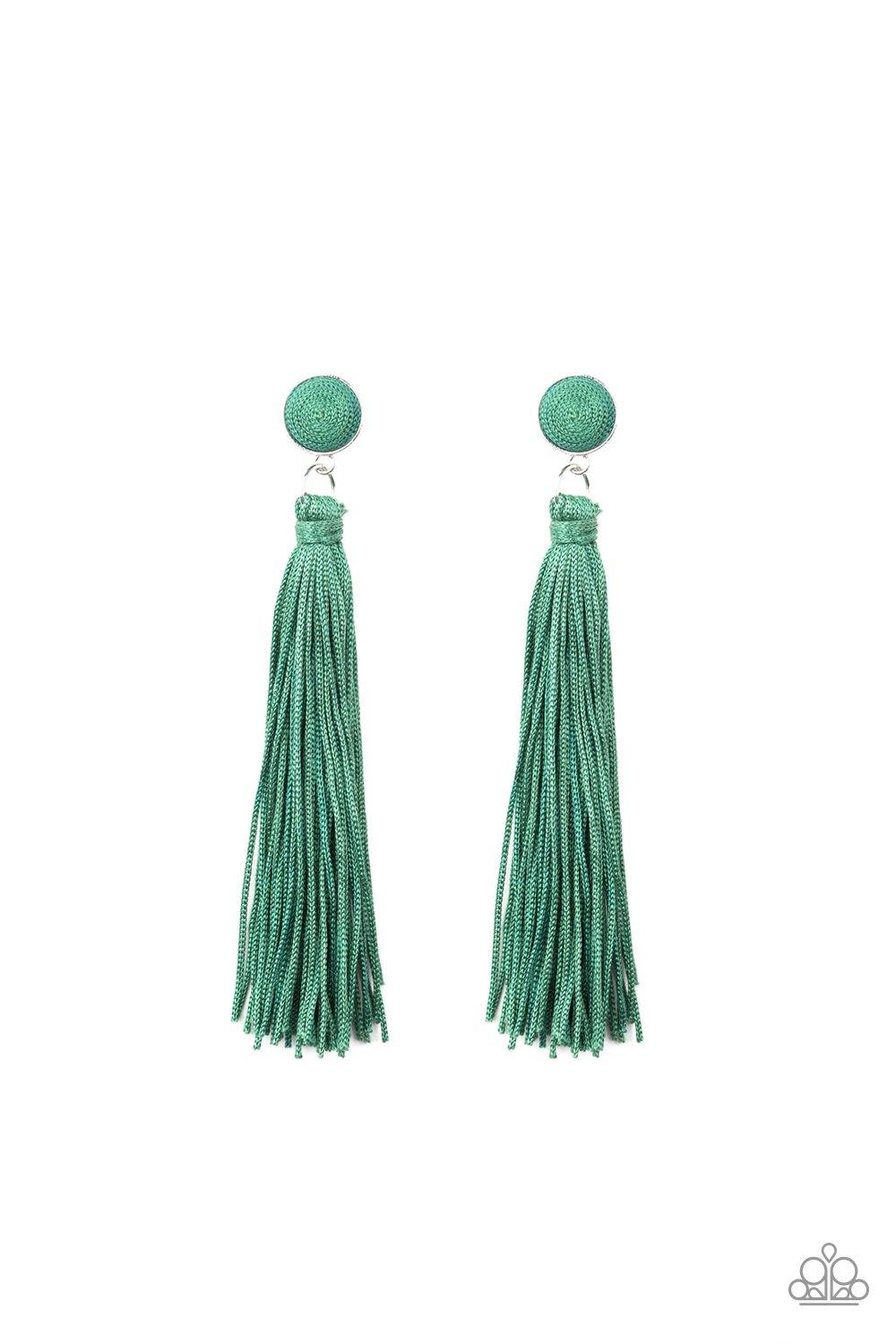 Tightrope Tassel - Green-Paparazzi - Flauless Bling Boutique