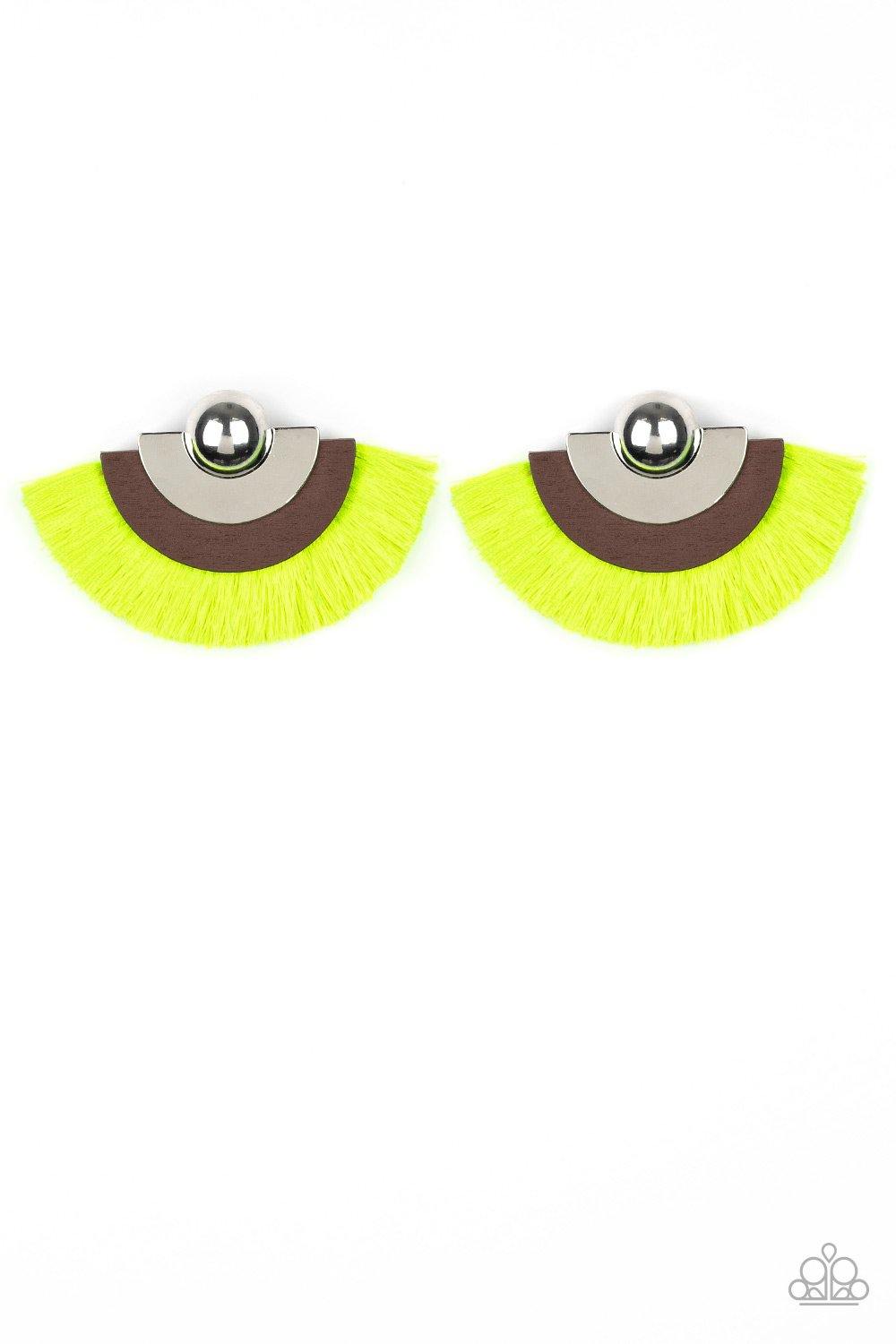 Fan The FLAMBOYANCE - Yellow-Paparazzi - Flauless Bling Boutique