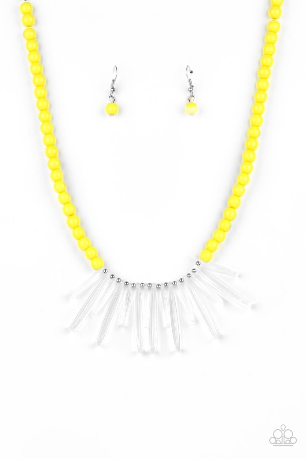 Icy Intimidation - Yellow-Paparazzi - Flauless Bling Boutique