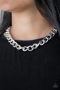 Heavyweight Champion-Silver Necklace-Paparazzi - Flauless Bling Boutique
